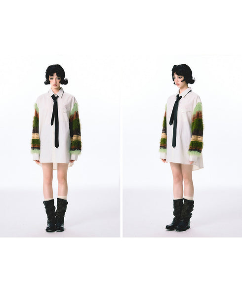 Knit Sleeve Blouse